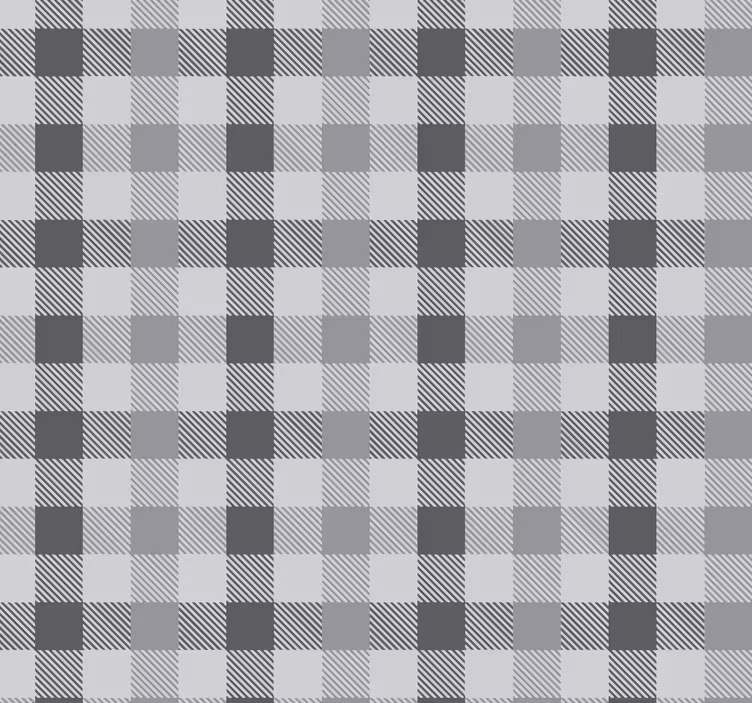 Grijs gingham patroon raambekleding keuken - TenStickers