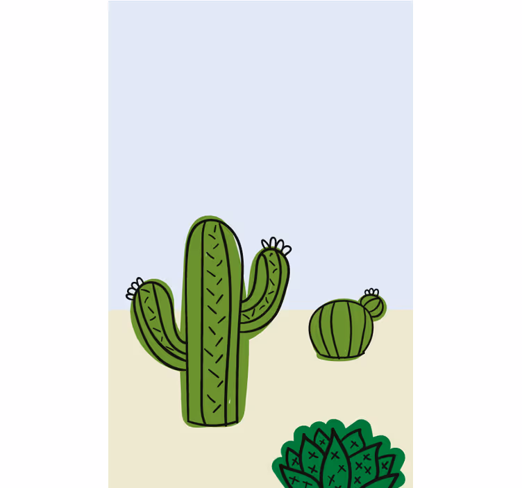 Cactusplant raambekleding keuken - TenStickers
