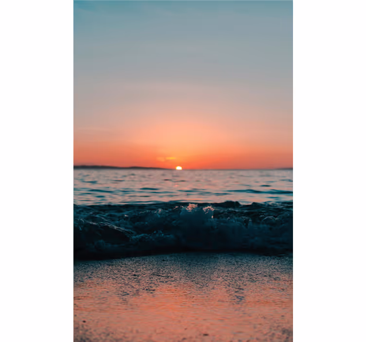 Zonsondergang op een strand raambekleding badkamer - TenStickers