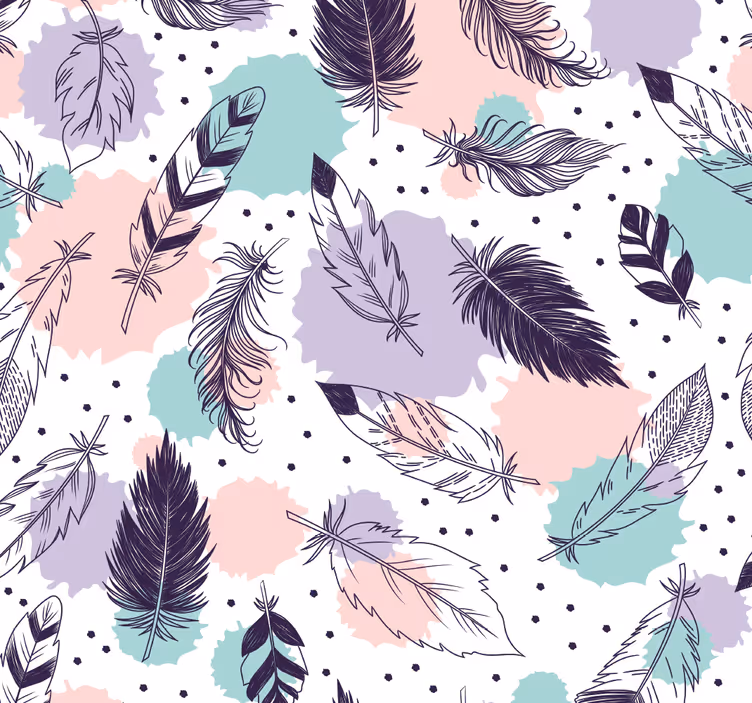 Boho veren patroon raambekleding badkamer - TenStickers