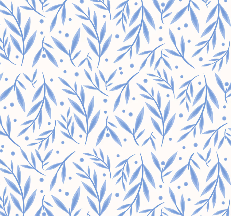 Blauw en wit patroon raambekleding badkamer - TenStickers