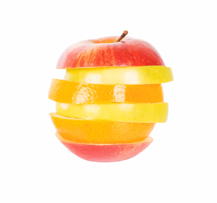 Gesneden appel rolgordijn keuken - TenStickers