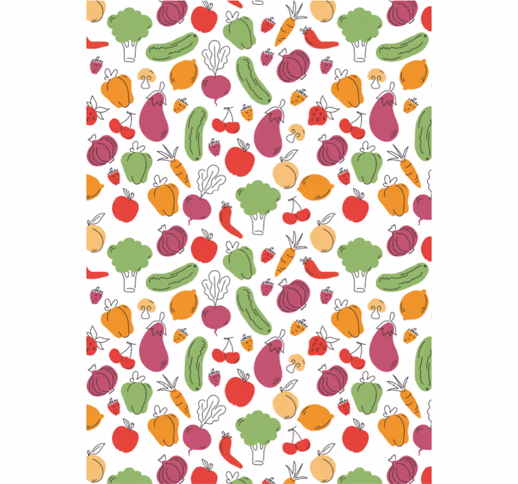 Fruit en groenten rolgordijn keuken - TenStickers