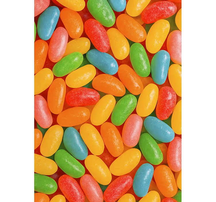 Kleurrijke jelly beans rolgordijn keuken - TenStickers