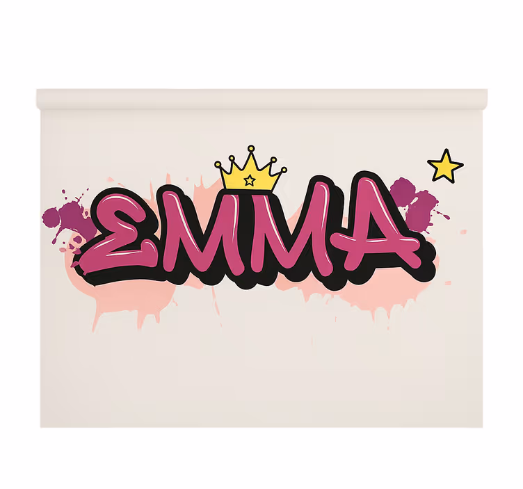 Roze aangepaste graffiti rolgordijn kinderkamer - TenStickers