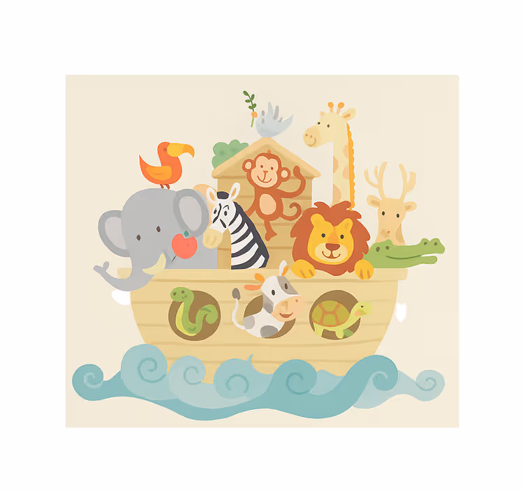 Rolgordijn kinderkamer ontwerp van noach's ark - TenStickers