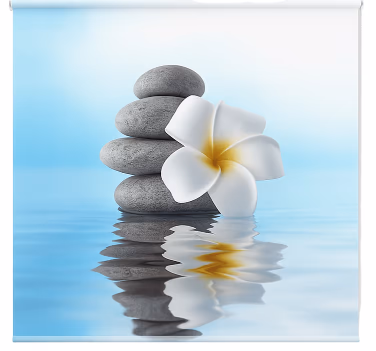 Zen doorschijnend blauw raambekleding badkamer - TenStickers