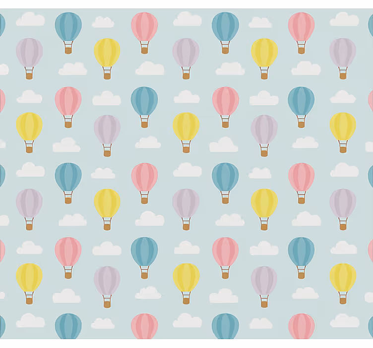 Blauwe heteluchtballonnen rolgordijn kinderkamer - TenStickers