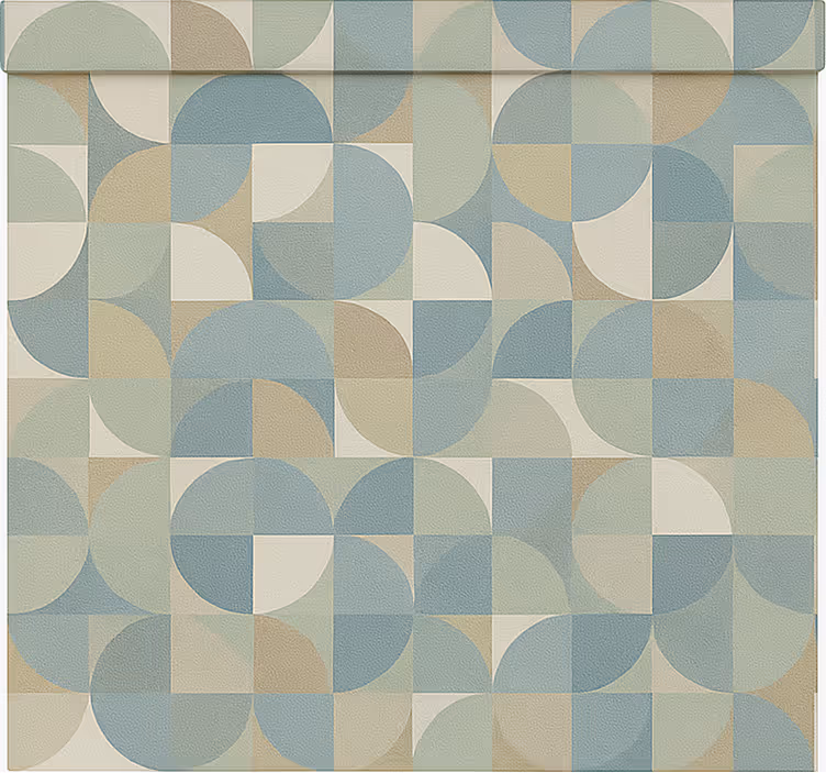 Groene abstracte vormen moderne raambekleding - TenStickers
