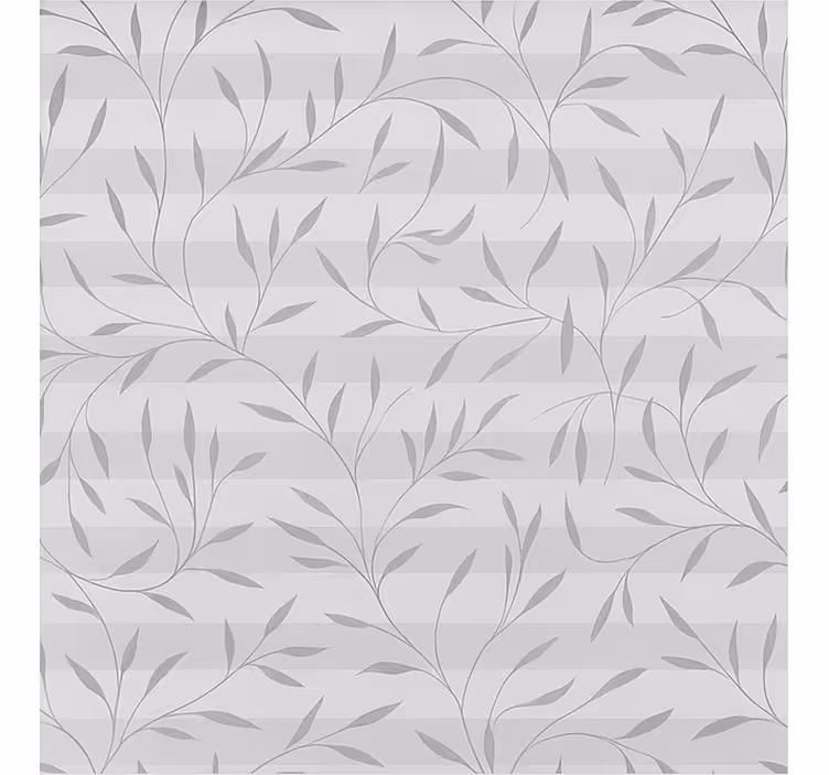Witte en grijze planten raambekleding badkamer - TenStickers
