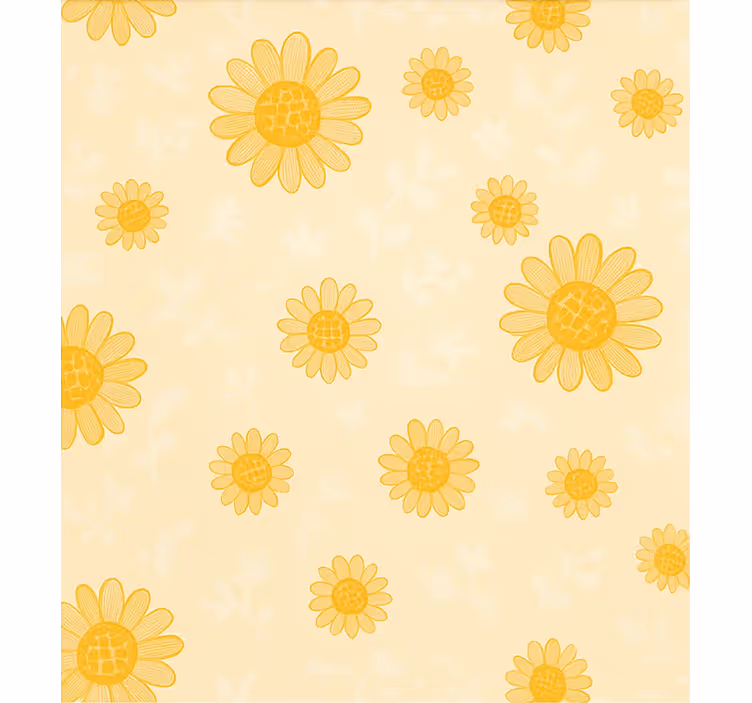 Geel zonnebloempatroon rolgordijn kinderkamer - TenStickers