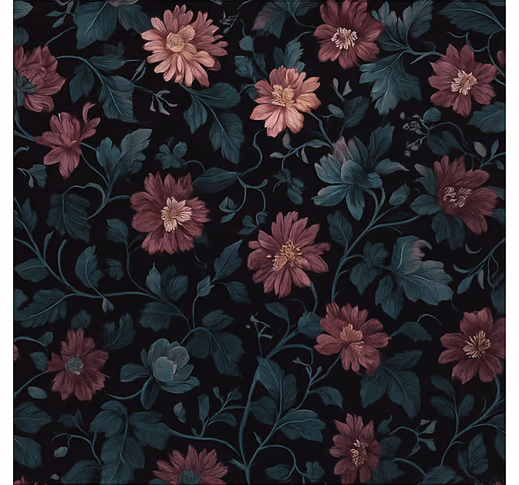 Donkere vintage botanicals thuis kantoor raambekleding - TenStickers