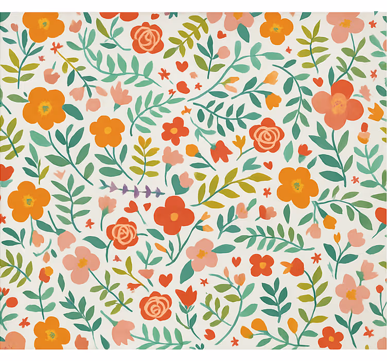 Vrolijke gestileerde bloemen babykamer rolgordijn - TenStickers