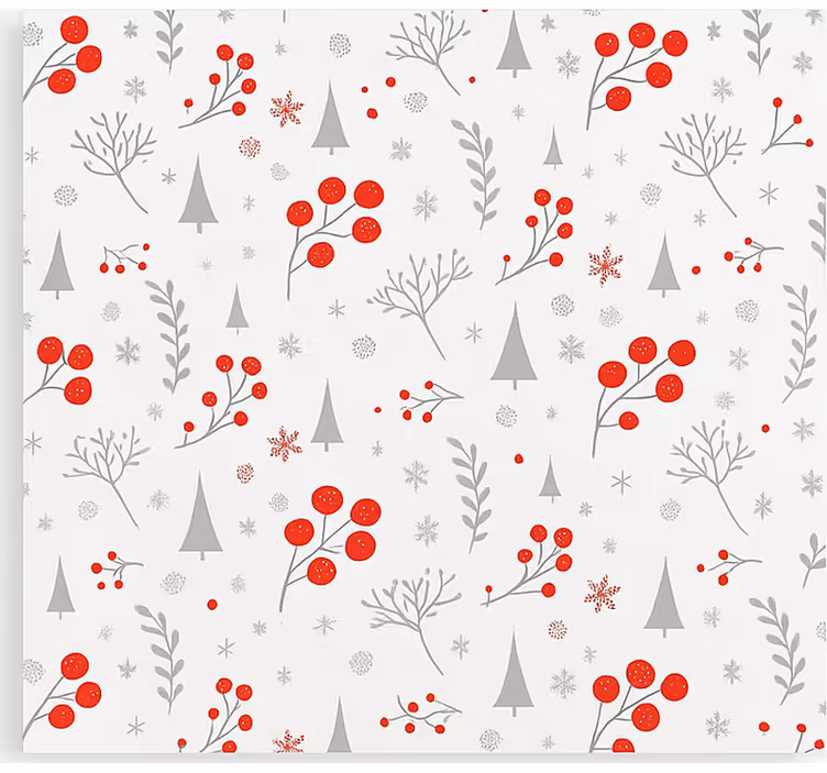 Vintage kerstpatroon rolgordijn woonkamer - TenStickers
