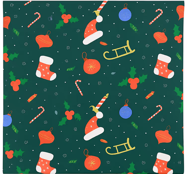Kerstman peperkoek patroon rolgordijn woonkamer - TenStickers