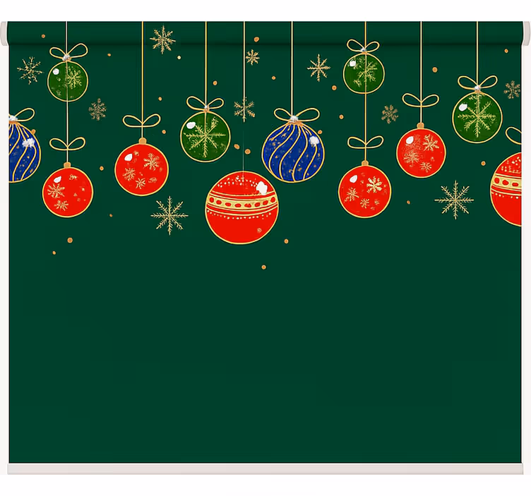Minimalistische kerstballen rolgordijn woonkamer - TenStickers