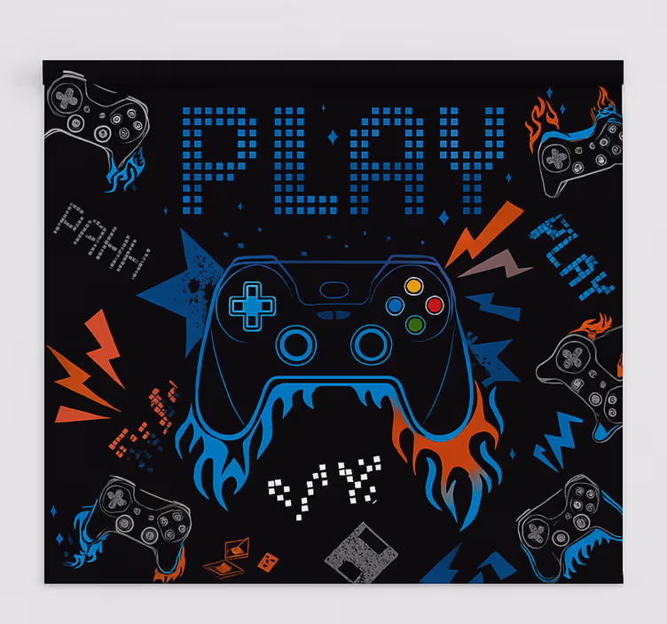 Retro punk spelcomputer gamer rolgordijn - TenStickers