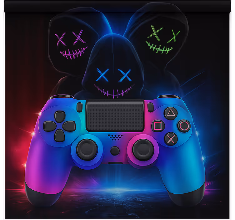 Neon mysterieuze gamers gamer rolgordijn - TenStickers