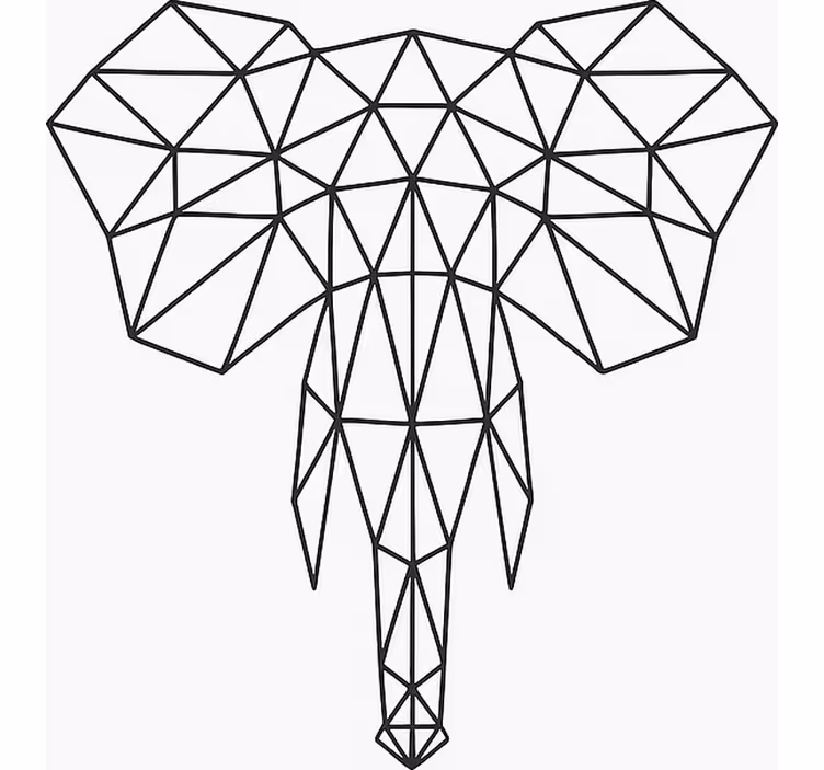 Moderne geometrische olifant rolgordijn tienerkamer - TenStickers