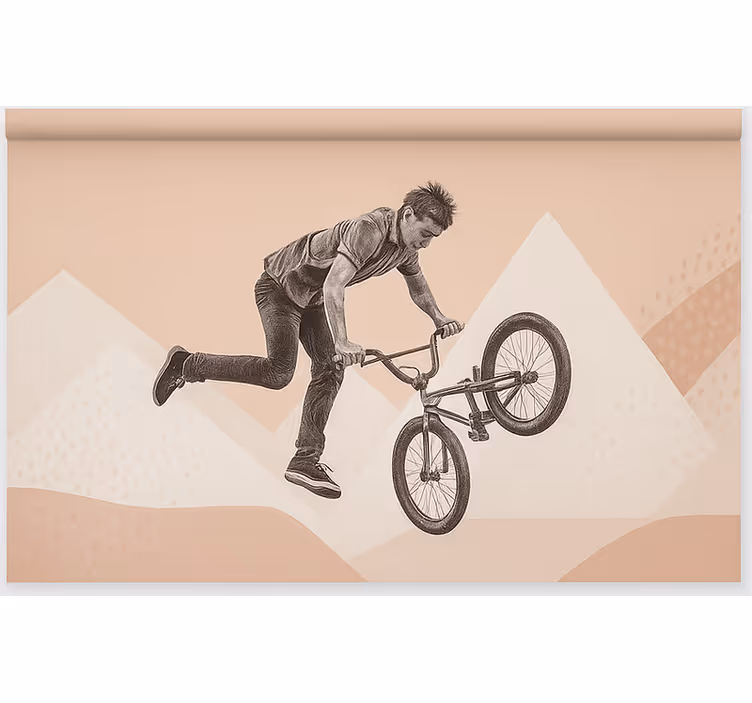 Bmx stuntactie rolgordijn tienerkamer - TenStickers