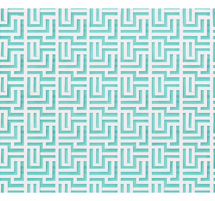 Blauw geometrisch vierkanteneffect rolgordijn eetkamer - TenStickers