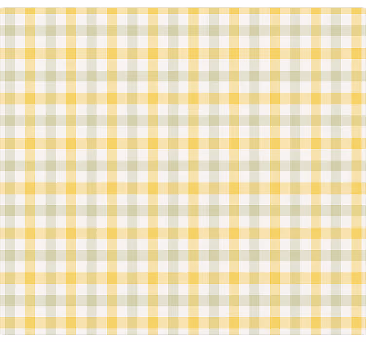 Geel picknickpatroon rolgordijn eetkamer - TenStickers