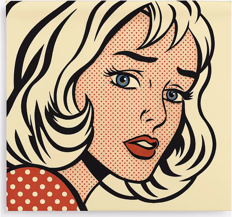 Rolgordijn tienerkamer pop art meisje - TenStickers