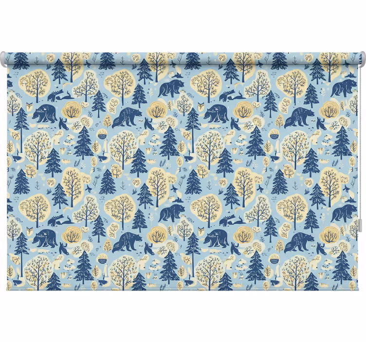 Raambekleding scandinavisch beer in scandinavische bossen - TenStickers