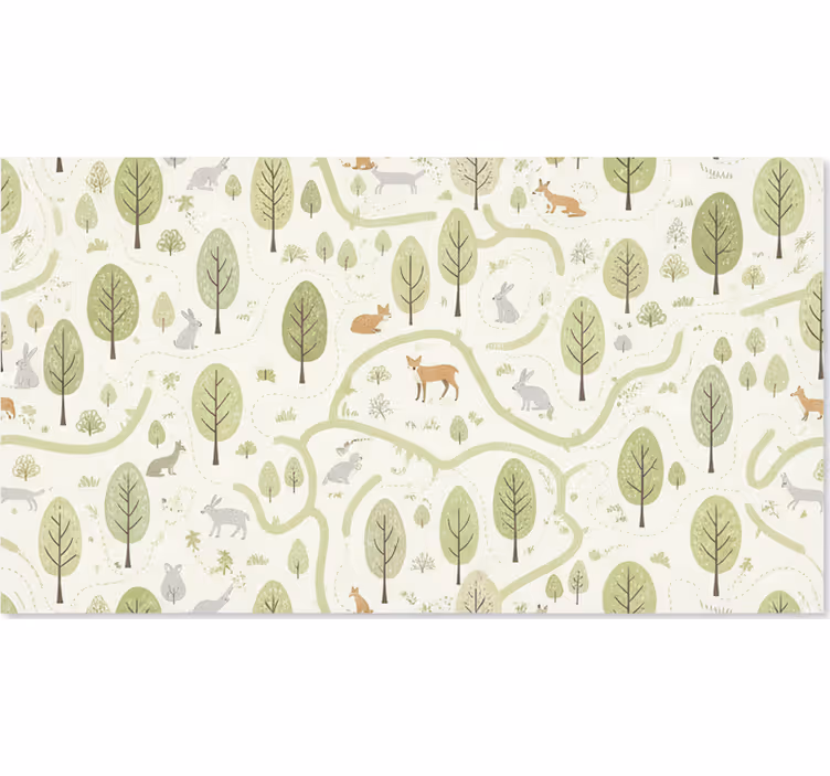 Raambekleding scandinavisch kunstzinnige abstracte bomen - TenStickers