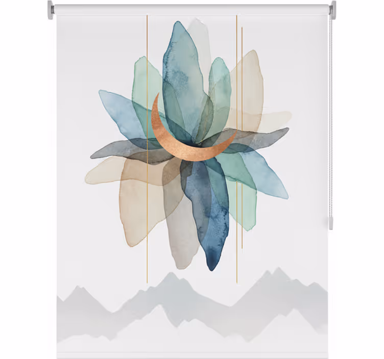 Raambekleding scandinavisch abstract kleurrijk berglandschap - TenStickers