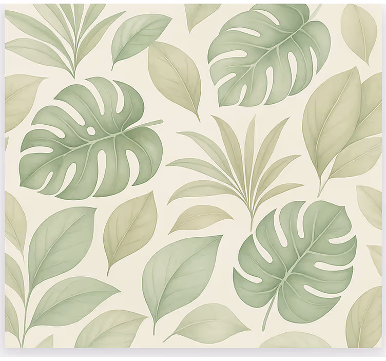 Raambekleding scandinavisch aardse tropische palmenbladeren - TenStickers