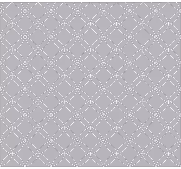 Raambekleding scandinavisch grijze geometrische abstracte bloemen - TenStickers