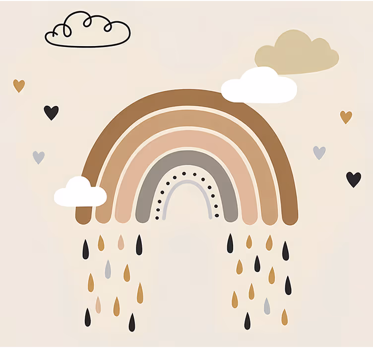 Raambekleding scandinavisch nude tinten regenboog - TenStickers