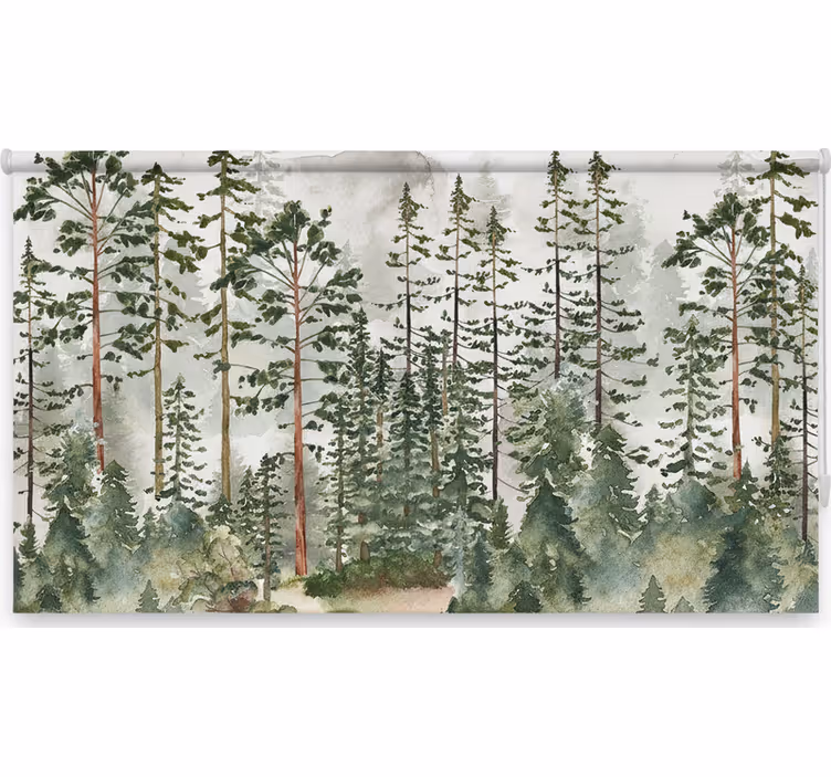 Rolgordijn bomen woodland muur kinderkamer - TenStickers