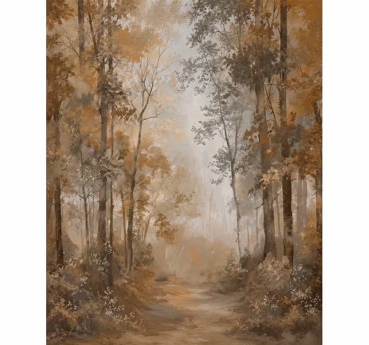 Rolgordijn bomen amber herfstbos - TenStickers