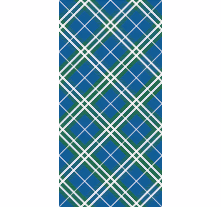Thuis kantoor raambekleding schotse tartan blauw groen - TenStickers