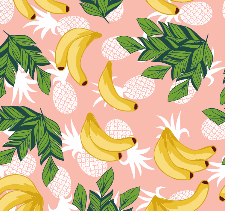Rolgordijn keuken tropische fruitbladeren - TenStickers
