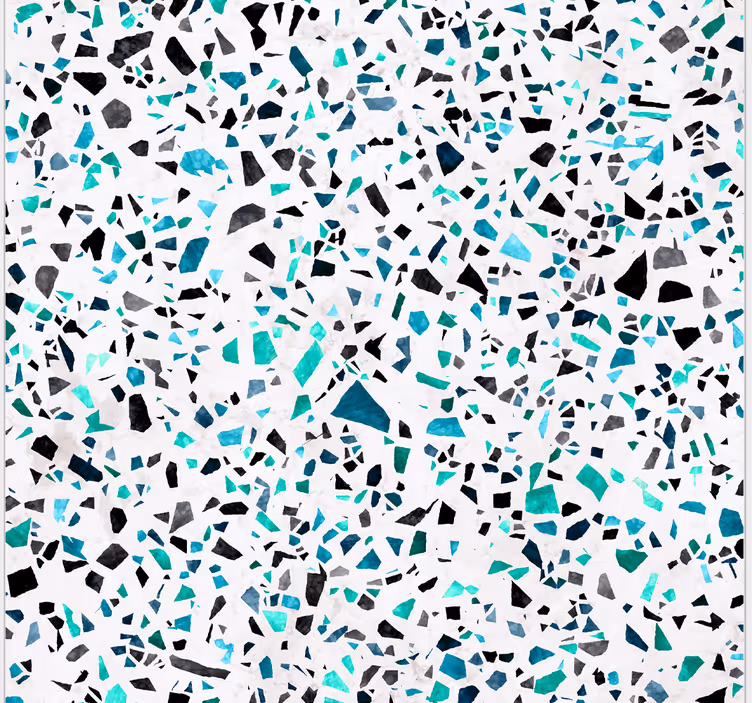 Rolgordijn keuken blauw terrazzo motief - TenStickers
