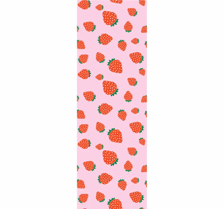 Rolgordijn keuken zoet aardbeienpatroon - TenStickers
