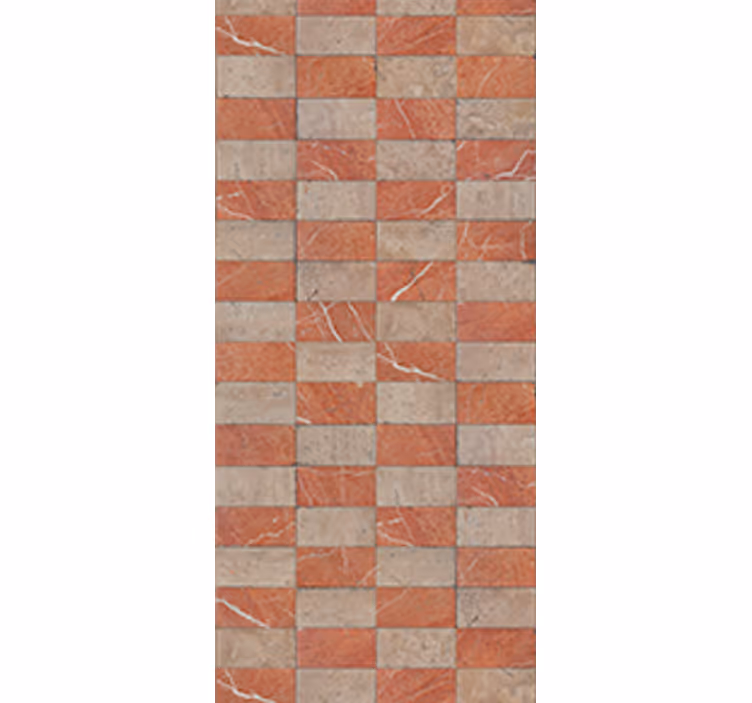 Rolgordijn keuken geometrische beige tegels - TenStickers