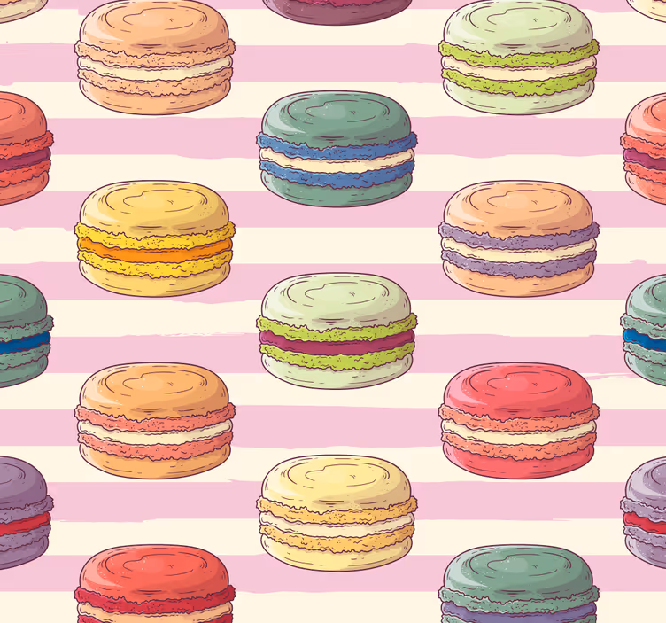 Rolgordijn keuken kleurrijk macarons patroon - TenStickers