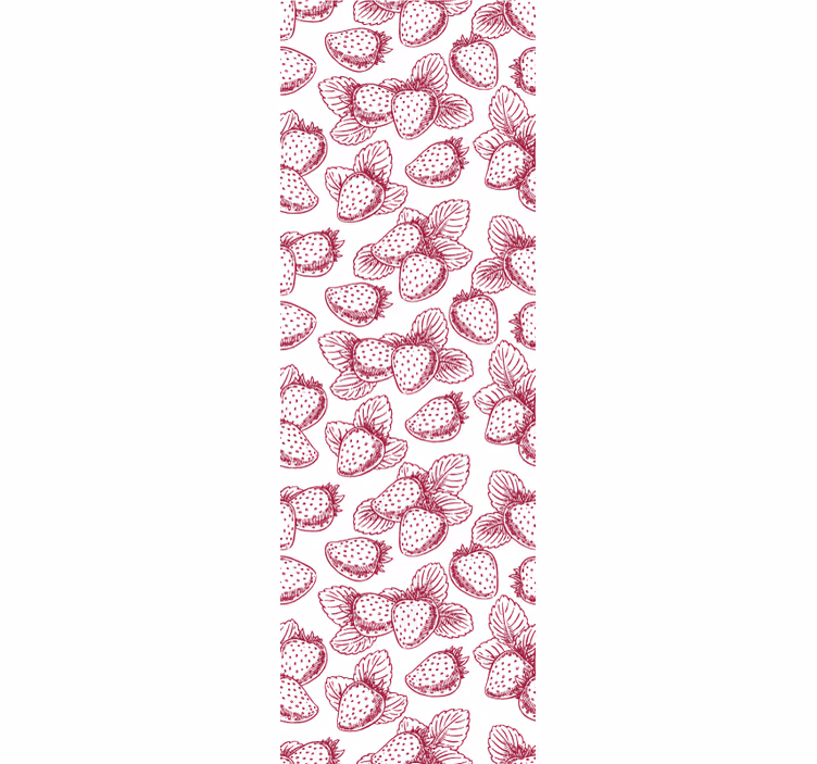 Rolgordijn keuken aardbeien schetsen - TenStickers