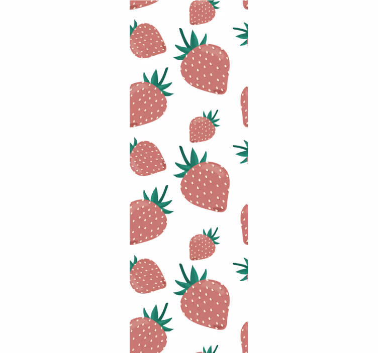 Rolgordijn keuken aardbeienpatroon - TenStickers