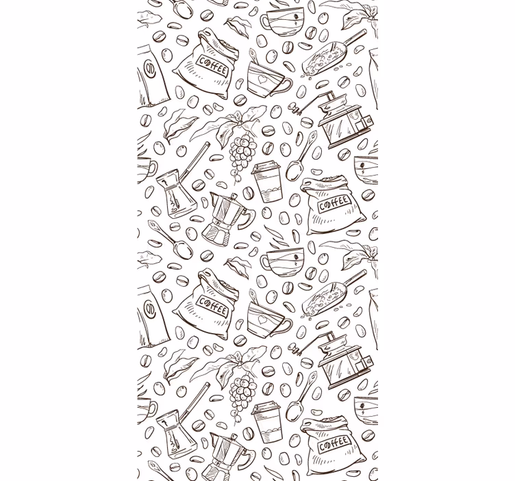 Rolgordijn keuken koffie motief set - TenStickers