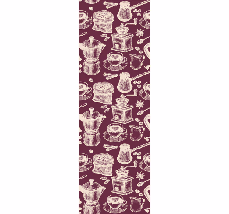Rolgordijn keuken koffie motief patroon - TenStickers