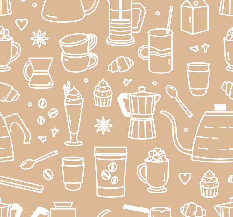Rolgordijn keuken café motief ensemble - TenStickers