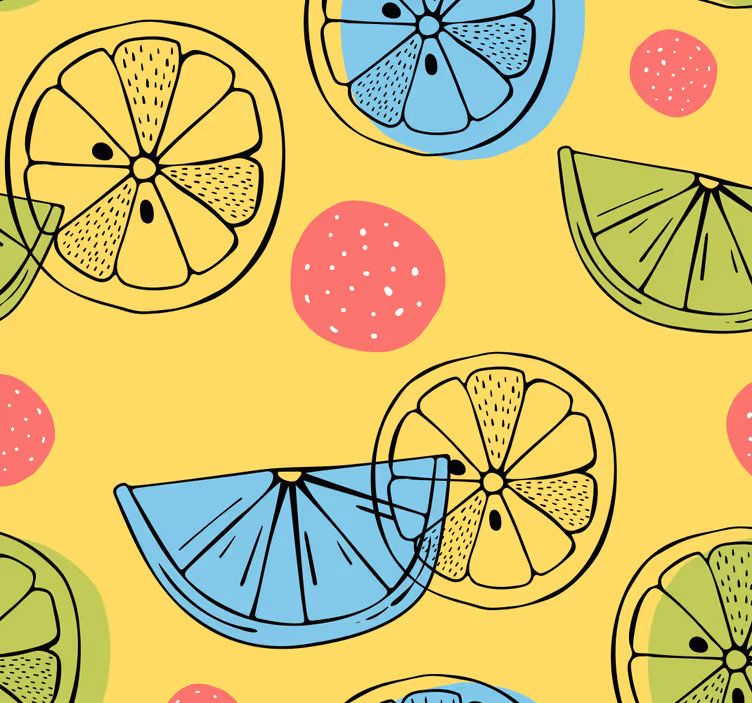 Rolgordijn keuken citrusplakjes patroon - TenStickers