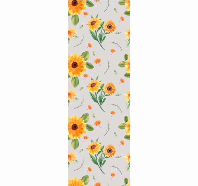 Rolgordijn keuken zonnebloem aquarel bloemenpatroon - TenStickers