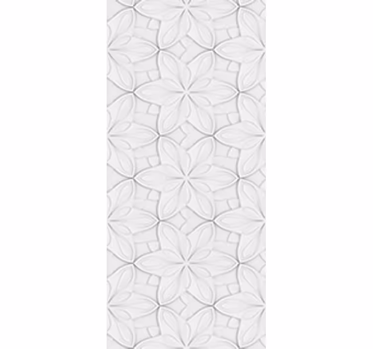 Rolgordijn keuken minimalistische hexagontegels met bloemen - TenStickers