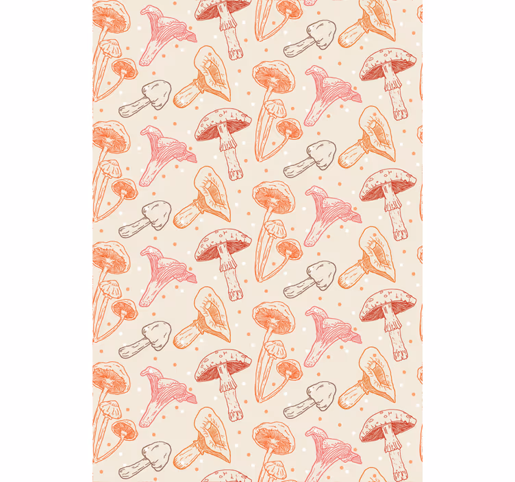 Rolgordijn keuken set van aquarel paddenstoelen - TenStickers